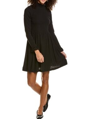 Nation LTD Zuri Smocked Turtleneck Women’s Black Dress S